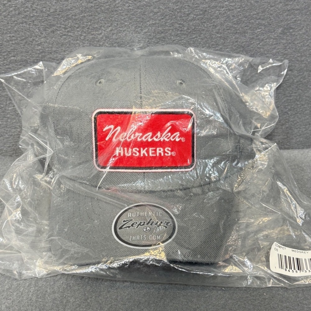 Zephyr Nebraska Huskers Gray Adjustable Baseball Cap OSFA SnapBack